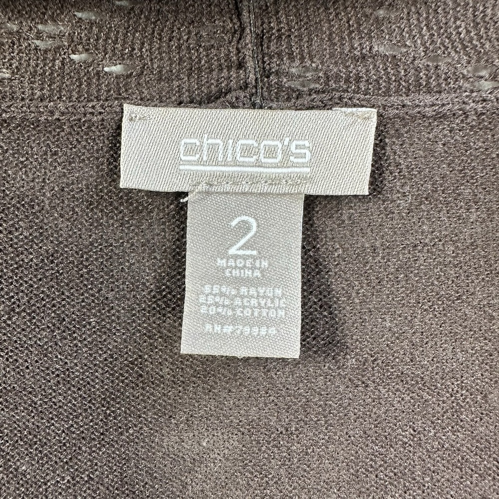 Chico's Open Front Lightweight Knit Brown Cardigan Sweater Size L (2) Summer - Picture 2 of 6